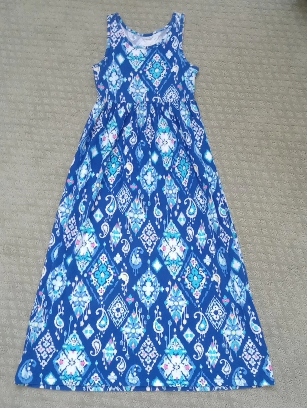 Gymboree Blue Printed Sleeveless Maxi Dress